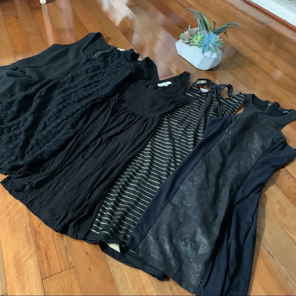 ⬇️ Lot of 5 Preloved Assorted Black Mini Tight fitting flattering Dresses. XS-S